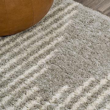 Elm Diamond Stripe Geometric Shag Area Rug